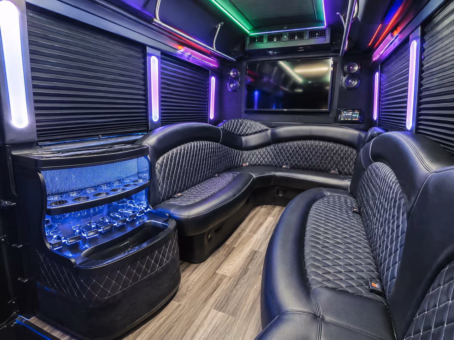 Thornton Birthday, Sweet 16, & Quinceañera Transportation party bus exterior