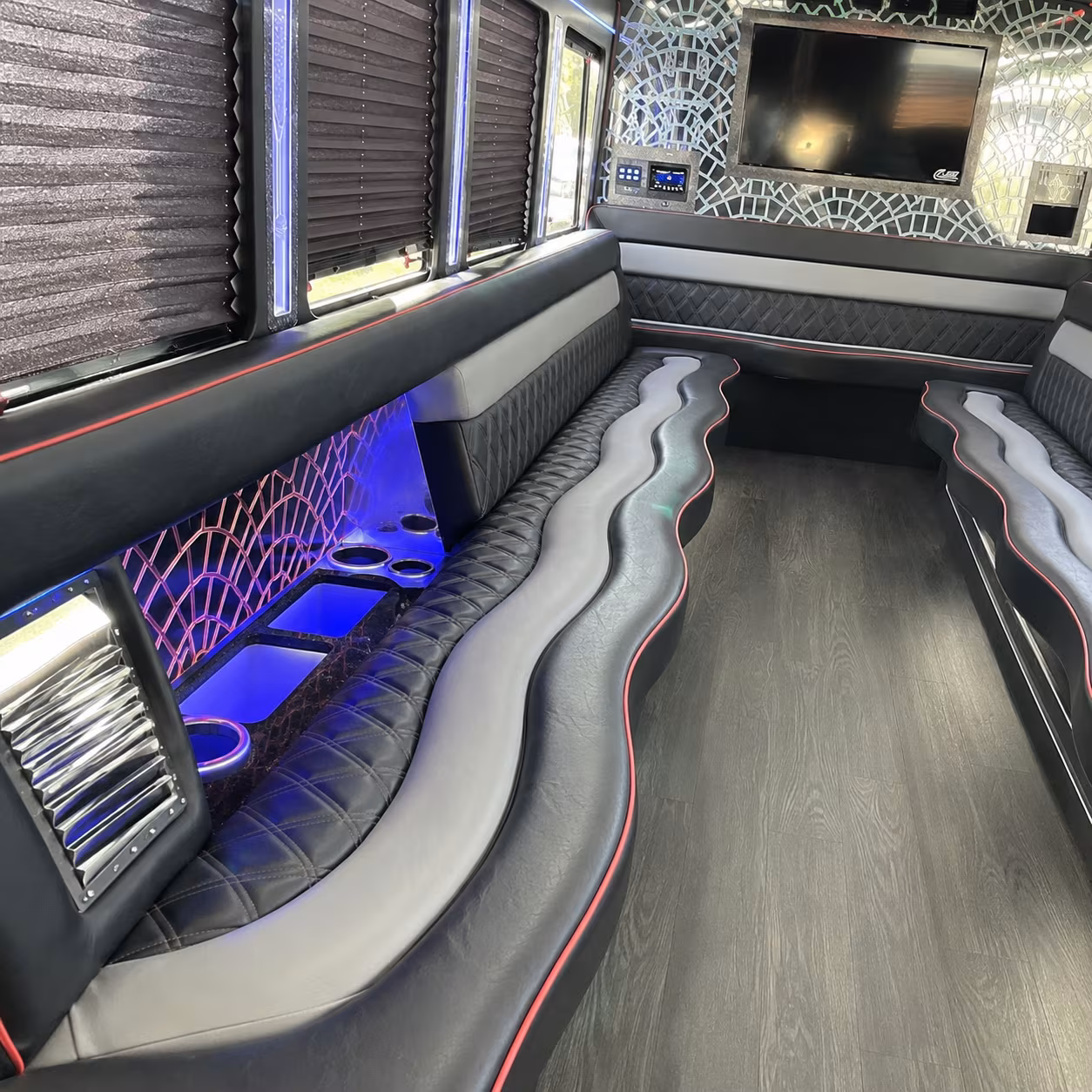 Thornton Birthday, Sweet 16, & Quinceañera Transportation party bus exterior