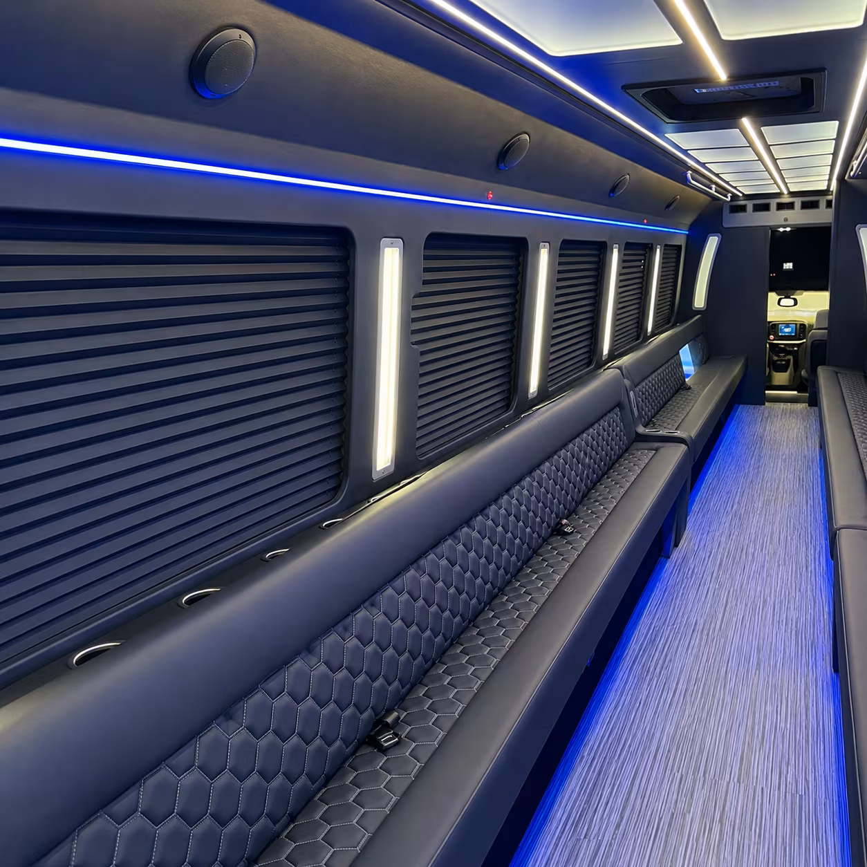 Thornton Private Event Transportation party bus exterior