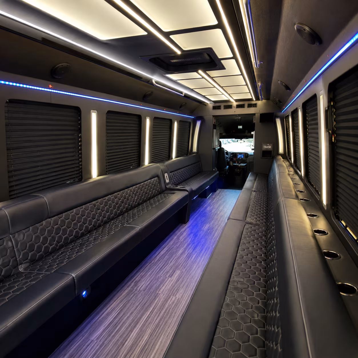 Thornton Private Event Transportation party bus exterior