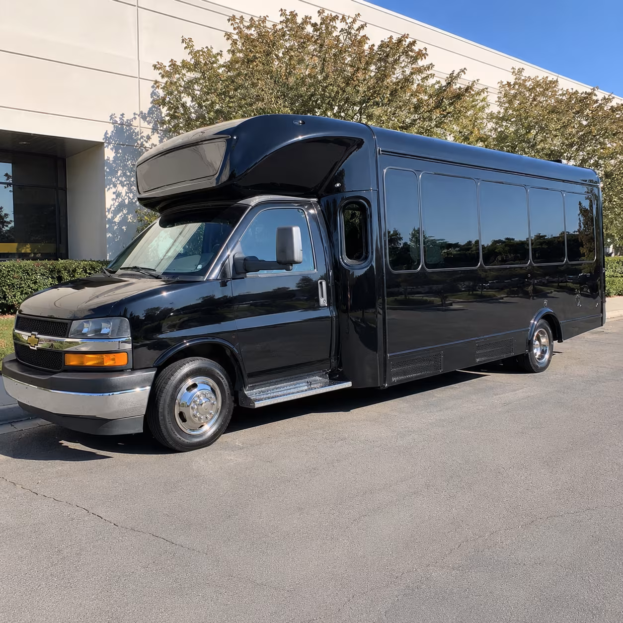 Thornton Private Event Transportation party bus exterior