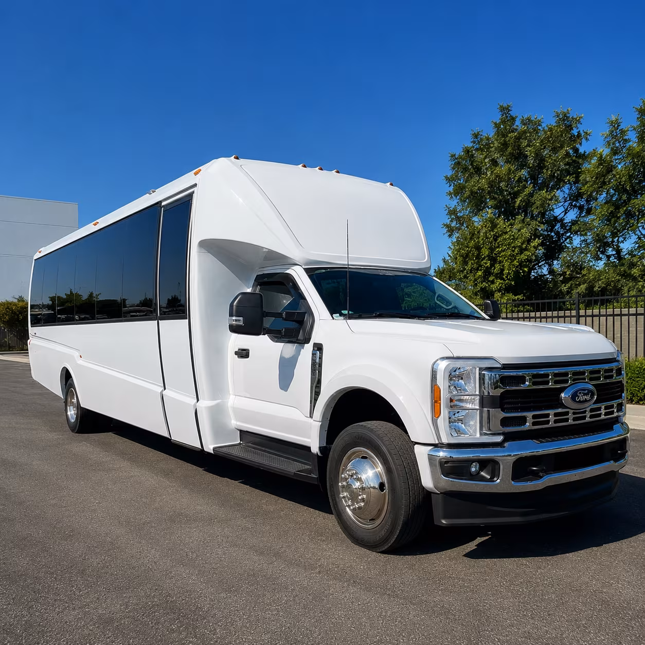 Thornton School Event Transportation party bus exterior