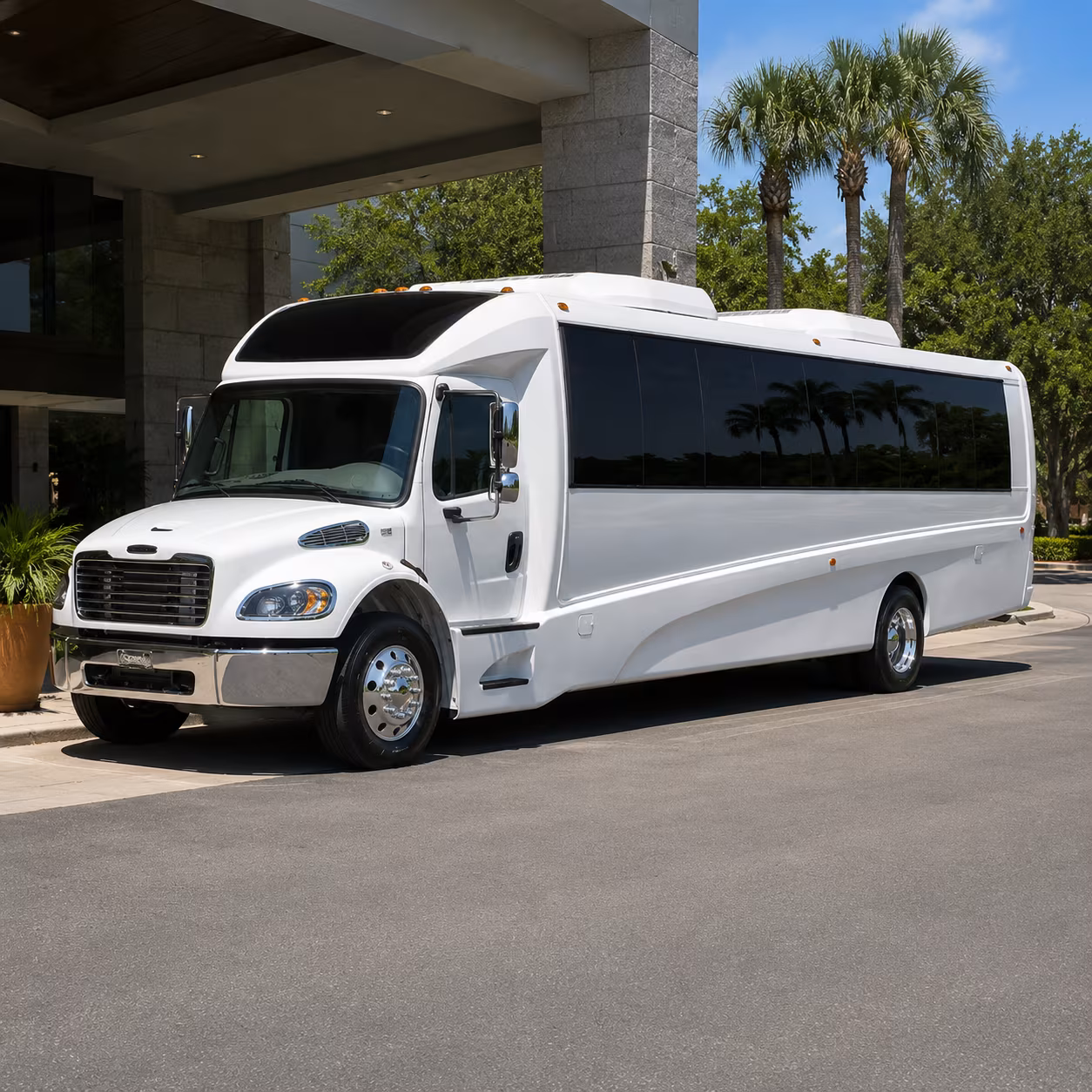 Thornton School Event Transportation party bus interior