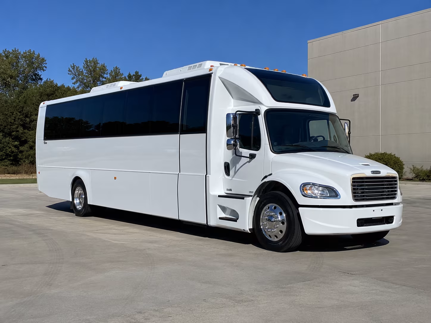 Thornton Wedding Transportation party bus exterior