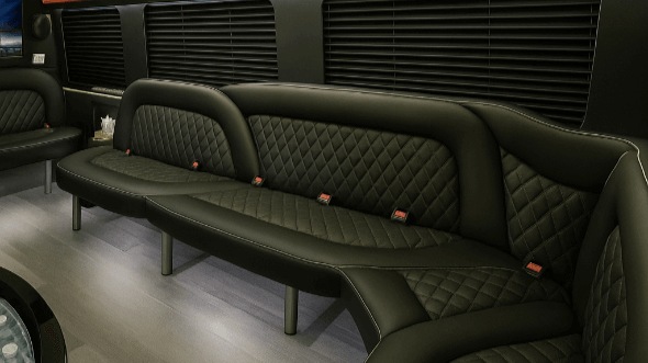 Interior of Thornton Party Bus Company's 14 Passenger Sprinter Limousine in Arvada