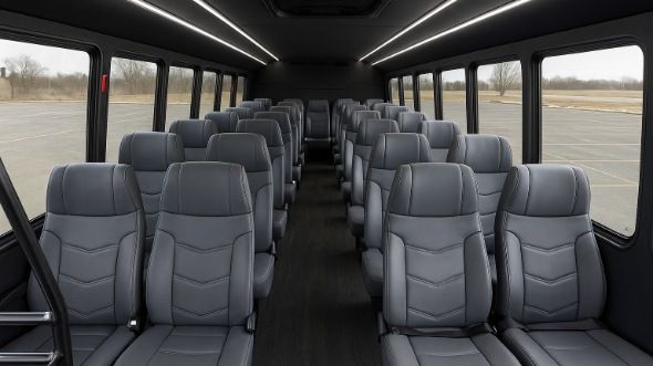 Interior of Thornton Party Bus Company's 28 Passenger Minibus in Thornton