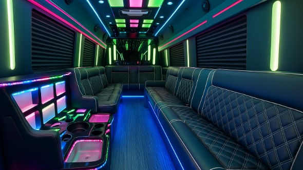 30 passenger party bus interior
