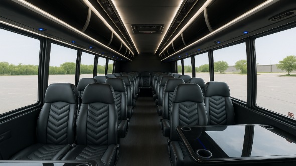 Interior of Thornton Party Bus Company's 35 Passenger Mini Bus in Thornton