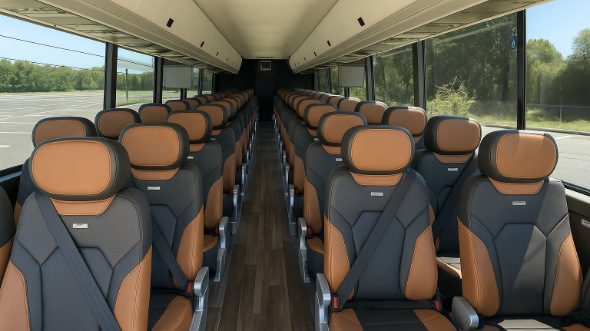 Interior of Thornton Party Bus Company's 40 Passenger Charter Bus in Thornton
