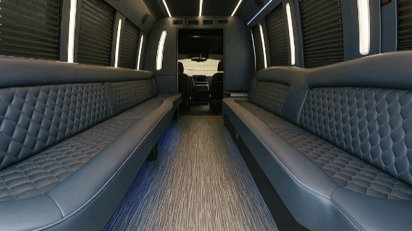 Interior of Thornton Party Bus Company's 40 Passenger Party Bus in Thornton