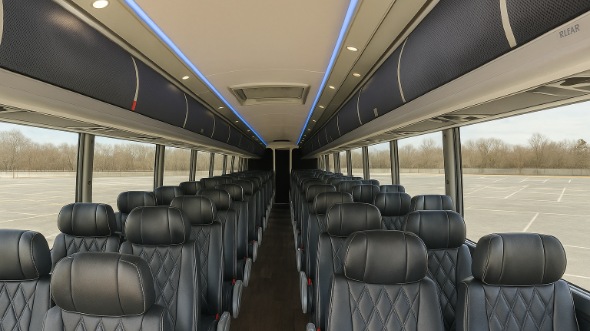 Interior of Thornton Party Bus Company's 45 Passenger Charter Bus in Thornton