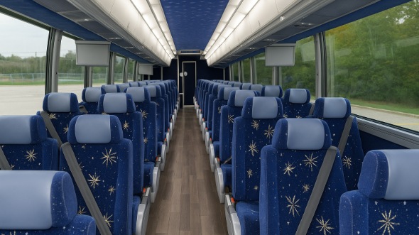 Interior of Thornton Party Bus Company's 46 Passenger Charter Bus in Thornton