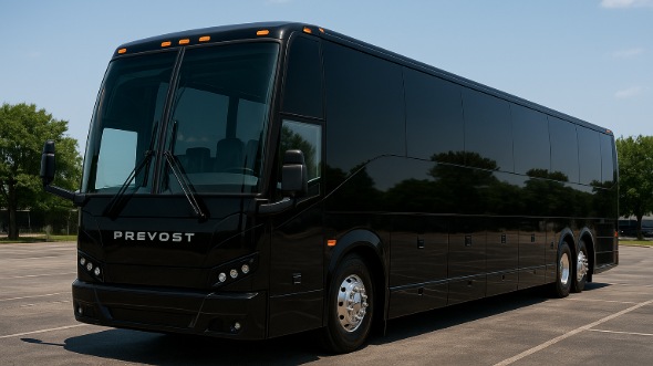 Exterior of Thornton Party Bus Company's 47 Passenger Charter Bus in Thornton