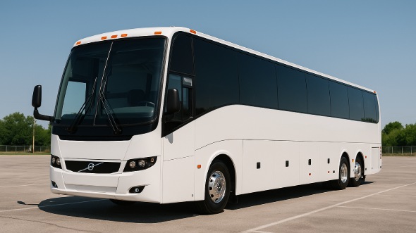 Exterior of Thornton Party Bus Company's 54 Passenger Charter Bus in Thornton