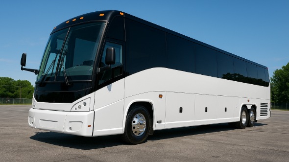 Exterior of Thornton Party Bus Company's ADA Charter Bus in Thornton